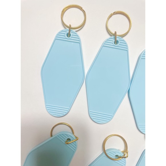 Light blue motel keychain blank kechain backpack tag diy keychain - Picture 4 of 7